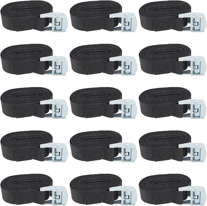 JOIKIT 15 Pack 6.5 Feet x 1 Inch Lashing Straps, Cam Buckle Tie Down Strap up by JOIKIT