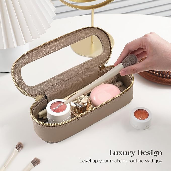 Aveniee Slim Clear Makeup Brush Bag, Small Cosmetic Brush Holder, Mini Toiletry - Image 2