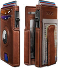 Airtag Wallet for Men, with Money Clip 10 Cards Metal Case Smart Slim Pop Up by Miyozi