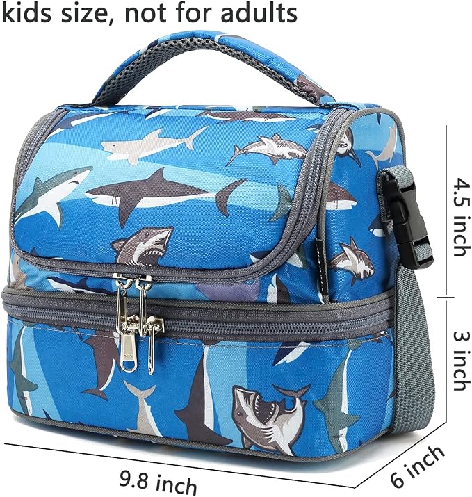 FlowFly Kids Double Decker Cooler Insulated Lunch Bag Large Tote - Image 3