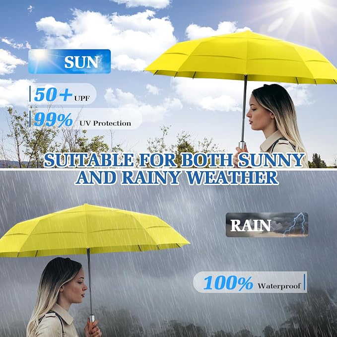 3T Wind Armor Travel Umbrella Compact Easy Auto Open Close Folding Umbrellas - Image 8