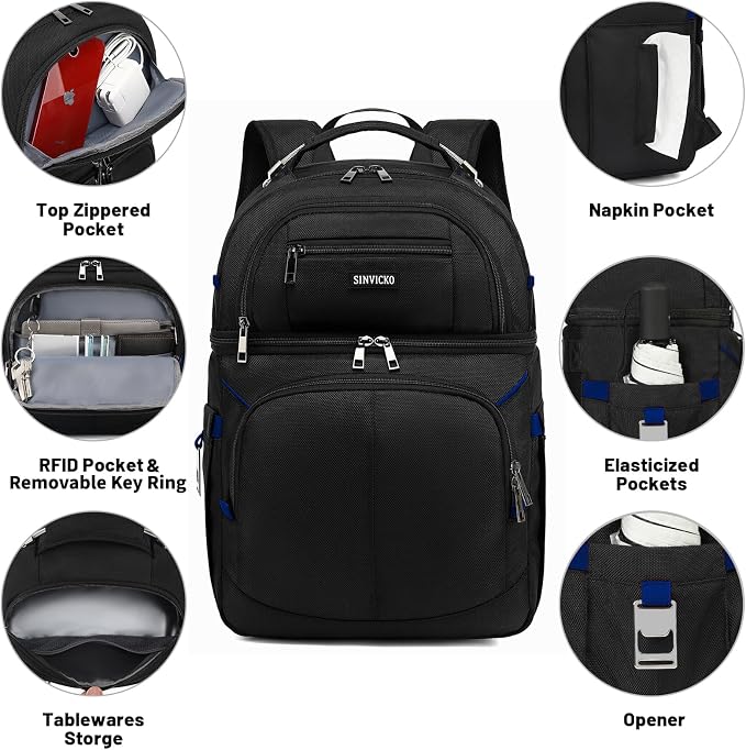 Insulated Cooler Backpack, Double Deck Leakproof Cooler Bag, Insulated Backpack - Image 3