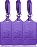 Teskyer Luggage Tags, 3 Pack Premium PU Leather Luggage Tags Privacy Protection by TESKYER
