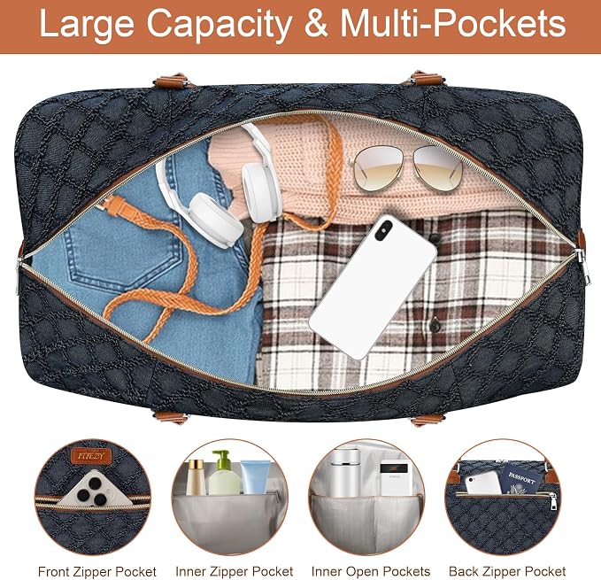 Weekender Bag for Women, Travel Duffel Bag Carry On Overnight Bag - Image 4
