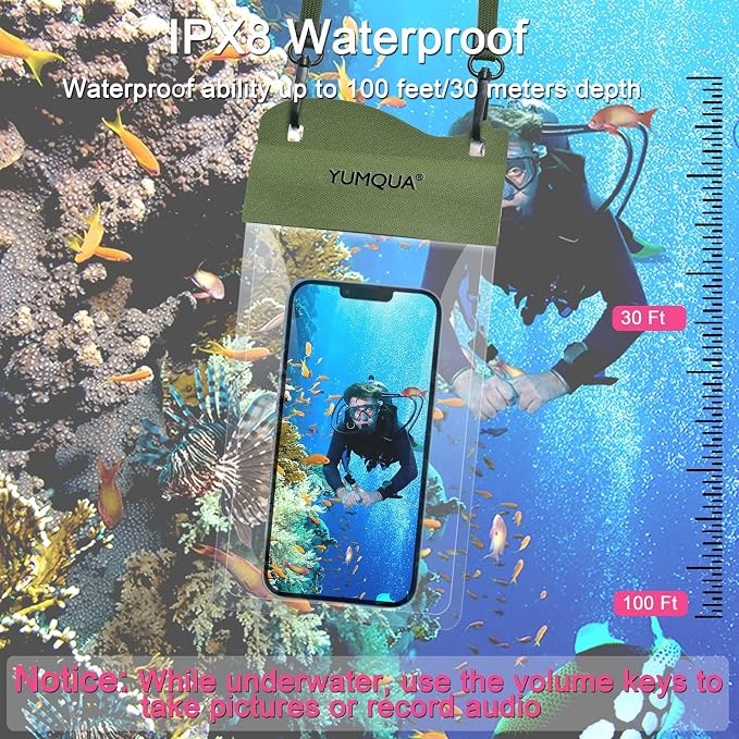 Large Waterproof Phone Pouch 2 Pack, IPX8 Waterproof Cell Phone Case Dry Bag - Image 3