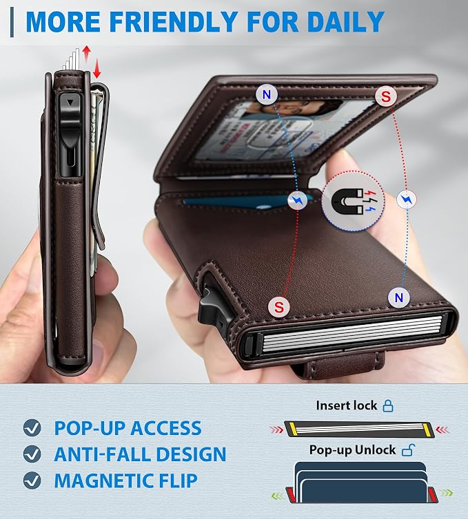 Airtag Wallet for Men, with Money Clip Gift Boxed, Slim Front Pocket Wallet - Image 3