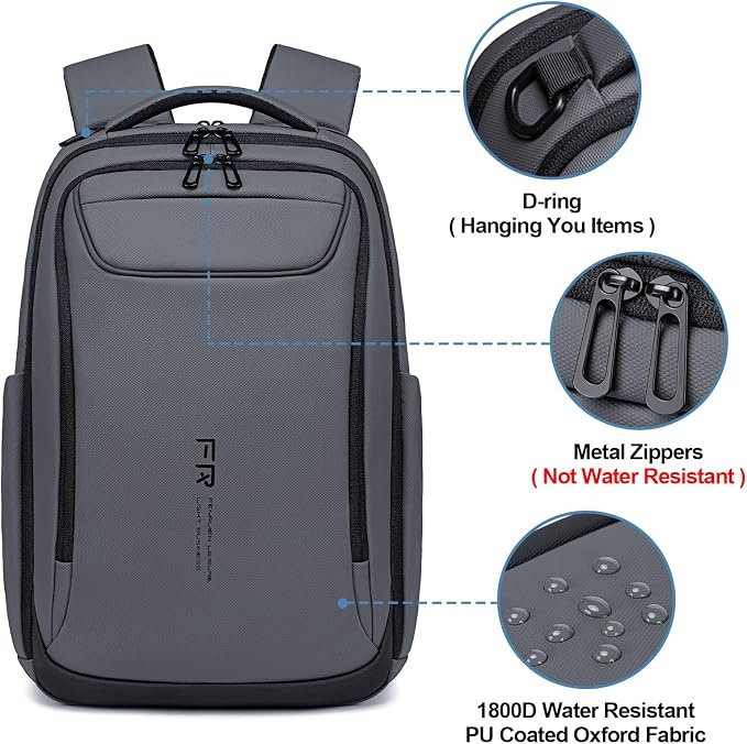 FENRUIEN Work Backpack for Men, Water Resistant Smart Backpack - Image 4