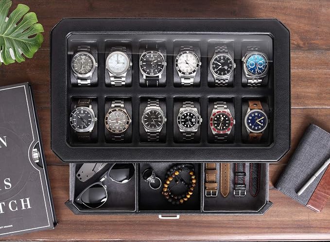 ROTHWELL 12 Slot Leather Watch Box - Image 4