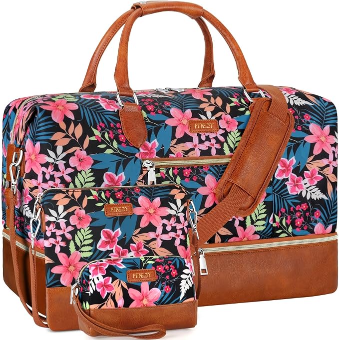 Weekender Bag for Women, Travel Duffel Bag Carry On Overnight Bag by ITIEZY