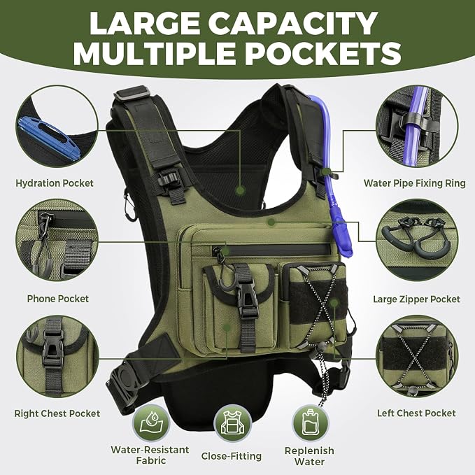 USA Original Patent Running Hydration Vest Backpack, Lightweight Chest Pack - Image 2