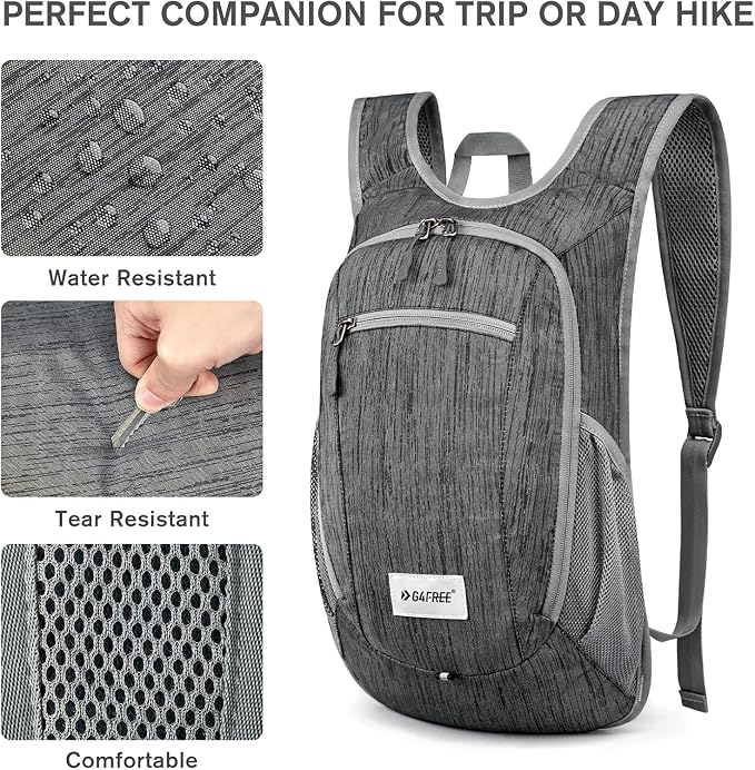 G4Free 10L/15L Hiking Backpack Lightweight Packable Hiking Daypack Small Travel - Image 6