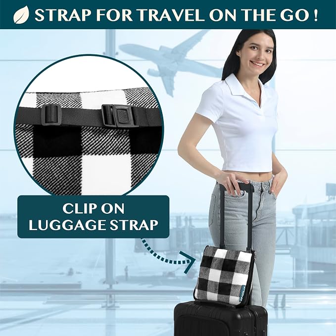 PAVILIA Travel Blanket Pillow, Soft Airplane Blanket 2-in-1 Combo Set, Plane - Image 3