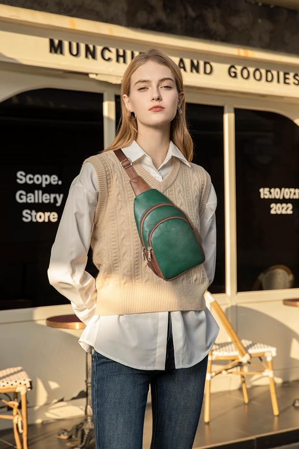 Telena Small Sling Bag for Women Leather Crossbody Fanny Packs Chest Bag for - Image 8