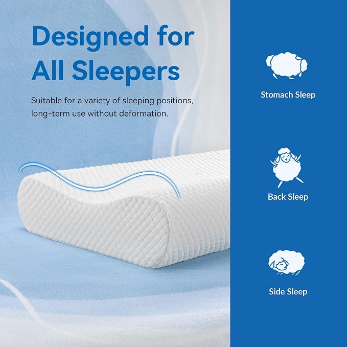 AM AEROMAX 26" Queen Size Contour Memory Foam Pillow, Cervical Pillow - Image 4