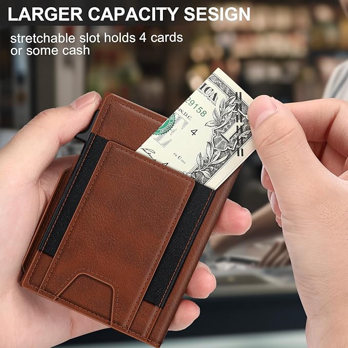 Wallet for Men Wallet with Slim Pop Up Card Holder 9-13 Cards, Bifold - Image 4
