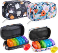 Serfeymi Weekly Travel Pill Organizer 2 Times A Day AM PM Rainbow Pill Box 7 Day by Serfeymi