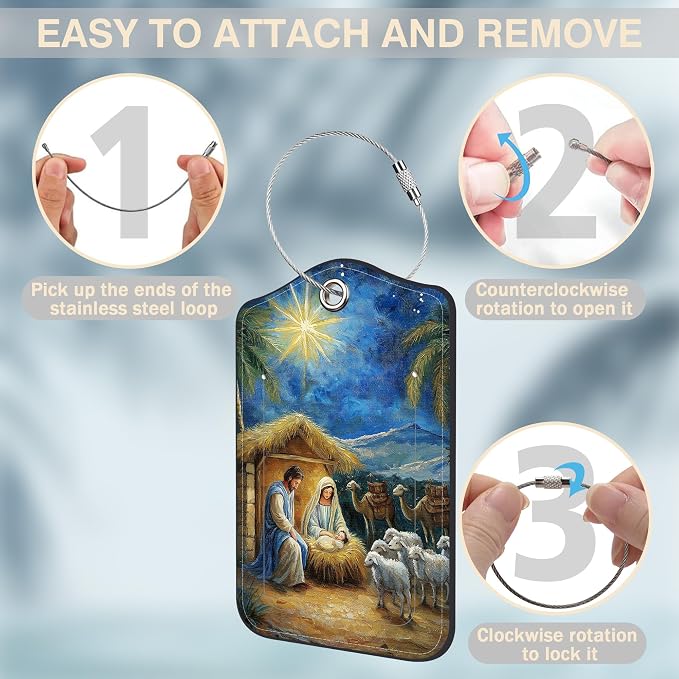 Nativity Scene Set of 2 Luggage Tags - Image 4