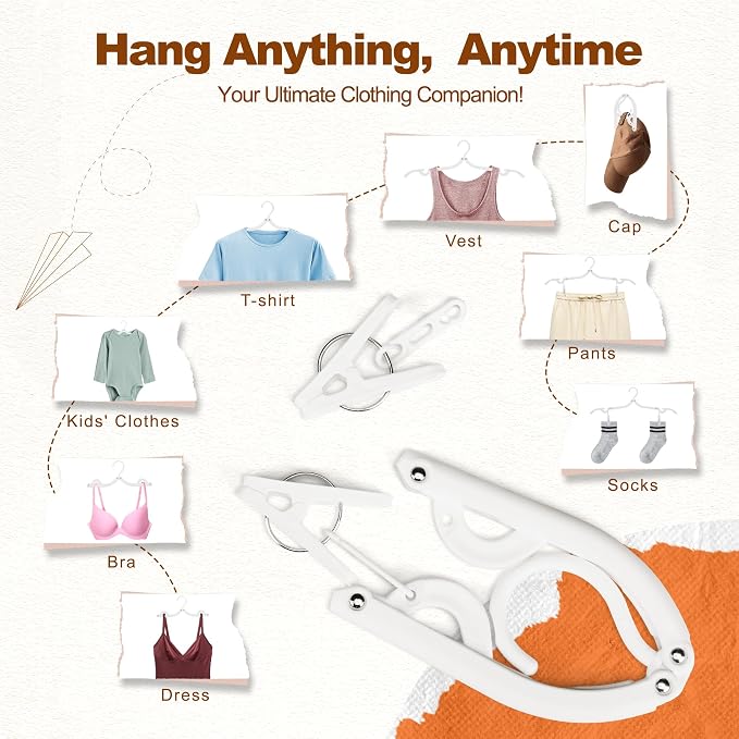 HOUSE DAY Foldable Travel Hangers 10 Pack w/10 Clips, Cruise Essentials 2025 - Image 6