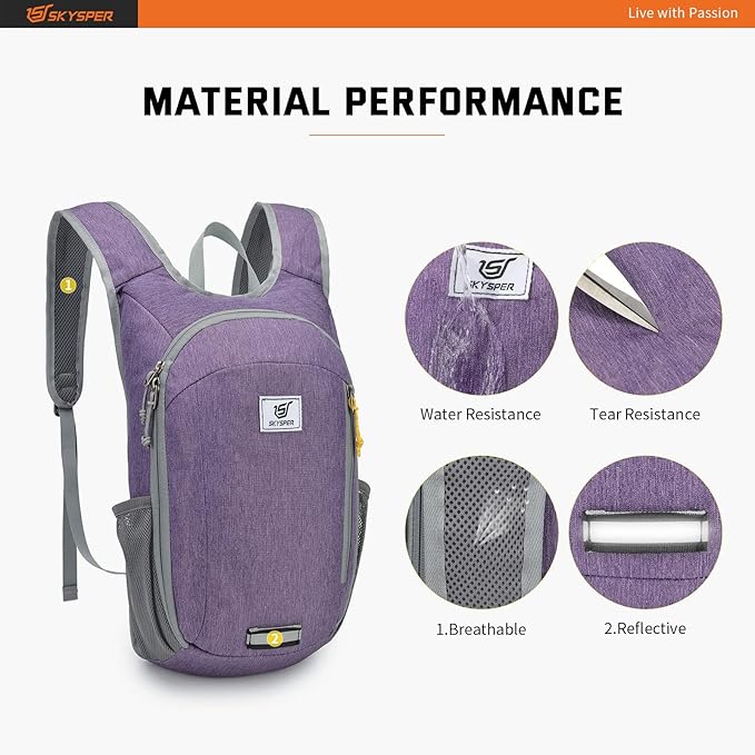 SKYSPER Small Daypack 10L Hiking Backpack Packable Lightweight Travel Day Pack - Image 4