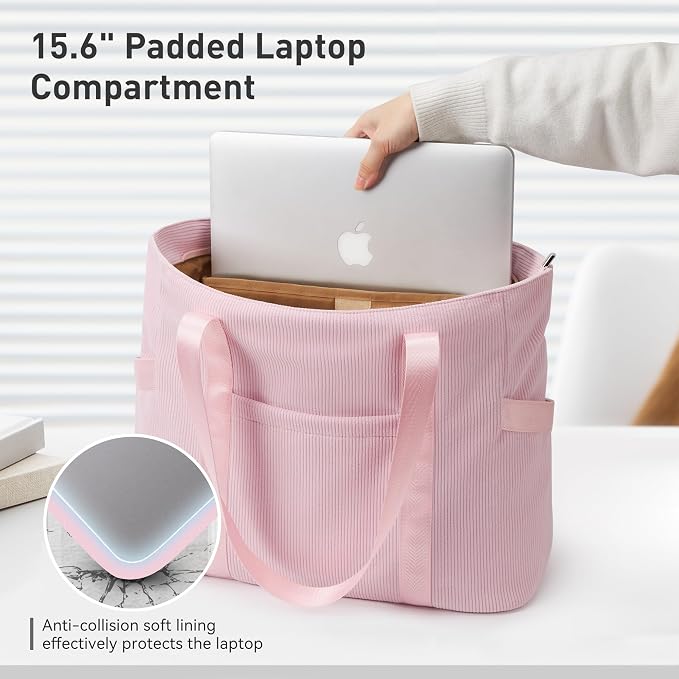 Tote Bag for Women with Zipper, Travel Tote Bags with Compartments Large - Image 7