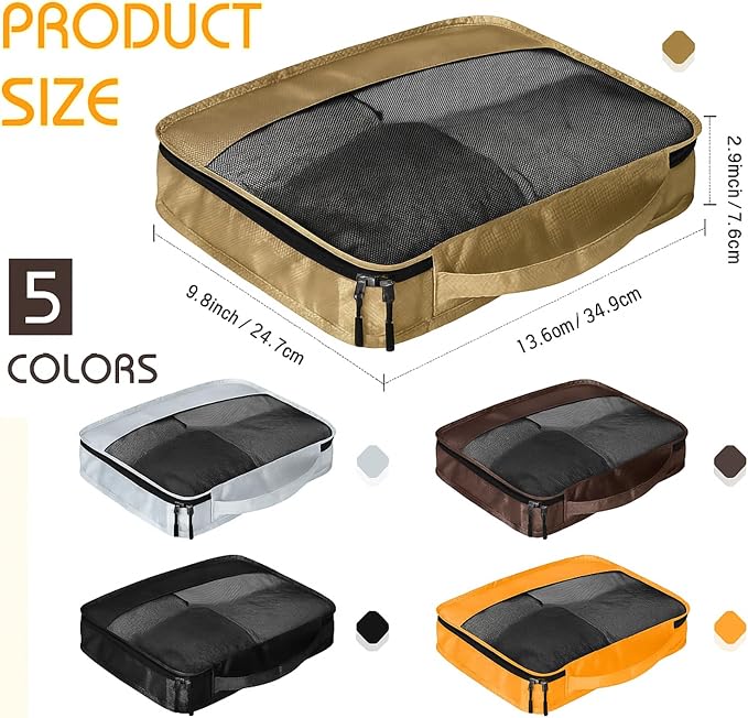 5 Pcs Packing Cubes for Suitcase Large Travel Cubes Carry on Luggage Organizer - Image 2