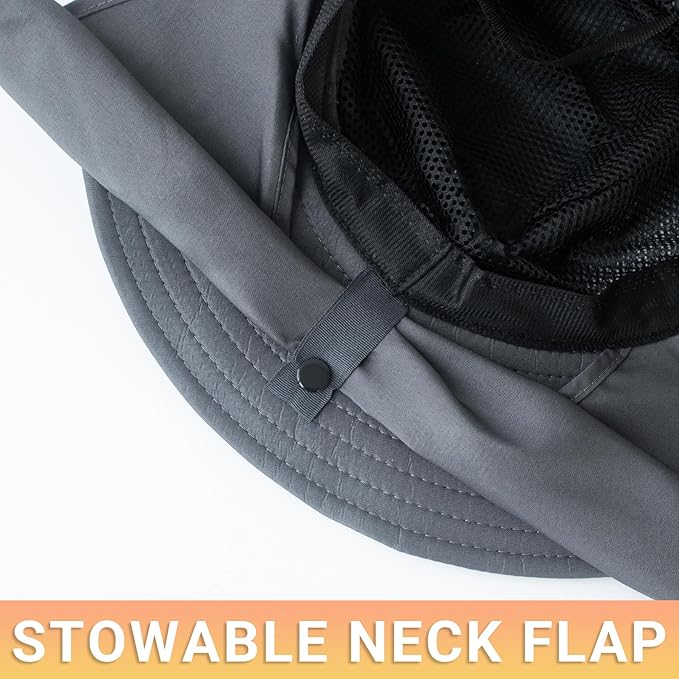 PFFY Sun Bucket Hats for Men Women 3” Wide Brim UPF 50+ Fishing & Beach Hat - Image 4