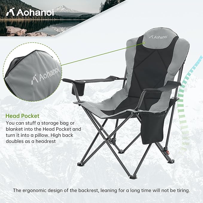 Camping Chairs, Portable 2 Pack Camp Chairs - Image 6