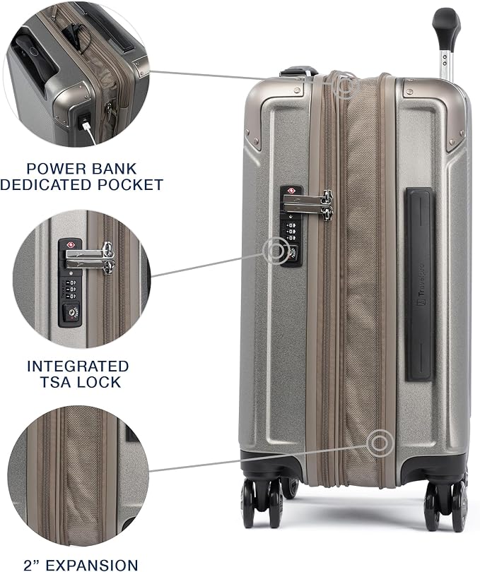 Travelpro Platinum Elite Hardside Expandable Carry on Luggage, 8 Wheel Spinner - Image 4