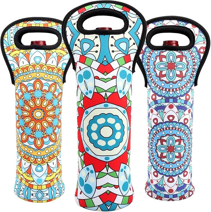 Neoprene Wine Tote Insulated Bag Single Bottle Wine Carrier Built Wine Bottle by Eacolle