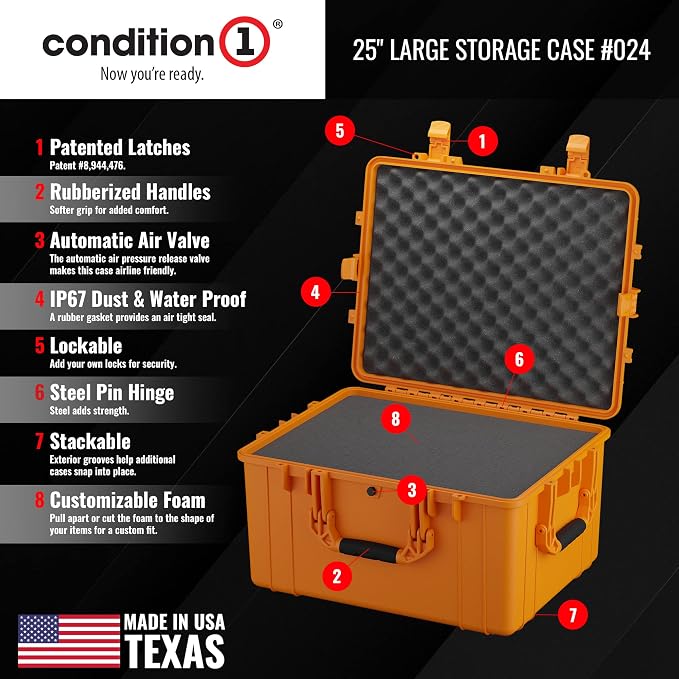 Condition 1 25" Large Heavy-Duty Protective Waterproof Hard Case, Model 024 - Image 3