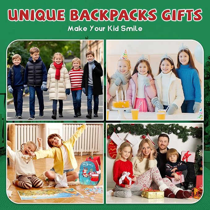 SUN EIGHT Kids Christmas Backpack – Glow in the Dark Santa & Reindeer Design - Image 8