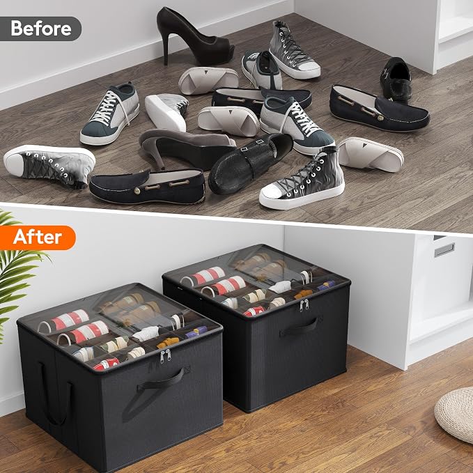 Lifewit Shoe Storage Organizer for Closet, Fits 12-16 Pairs, Large Shoe Box - Image 7