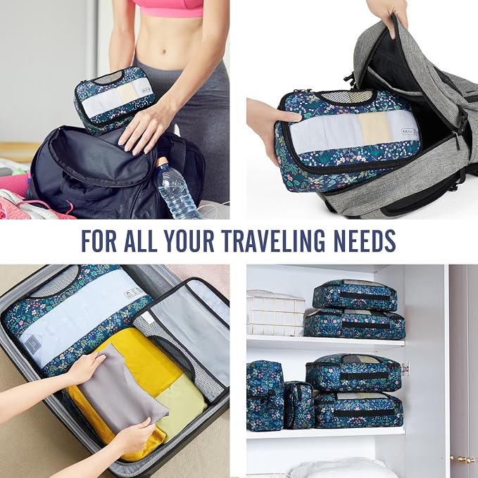 Veken 8 Set Packing Cubes for Travel Essentials, Suitcase Organizer Bags in 4 - Image 7