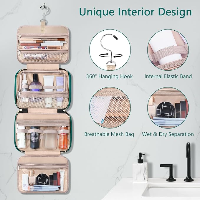 Wedama Toiletry Bag for Women, Hanging Travel Toiletry Bag - Image 5