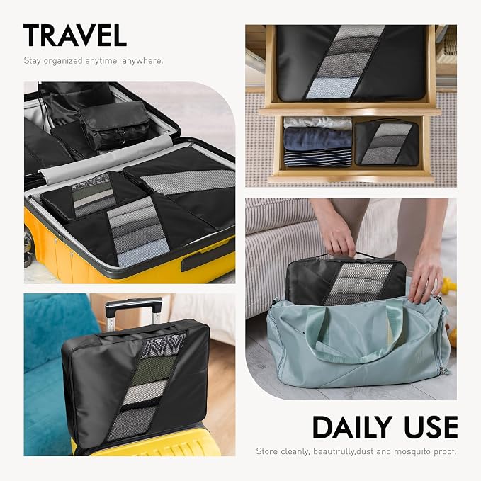 WVM Packing Cubes for Travel, 8 Set Luggage Organizer Bags - Image 6