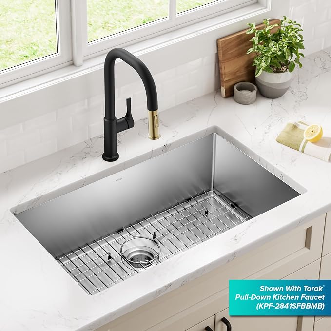 Kraus KHU100-32 Standart PRO 16 Gauge Undermount Single Bowl Stainless Steel - Image 3