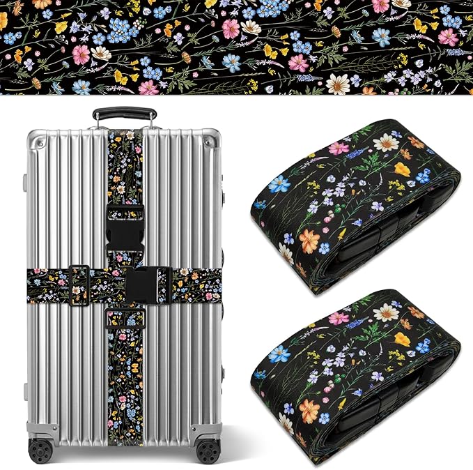 2 Pack Wildflower Luggage Straps by Unknown