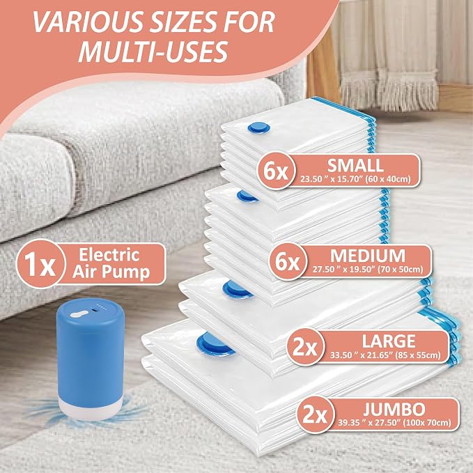 Cozy Essential 16 Pack Vacuum Storage Bags - Image 4