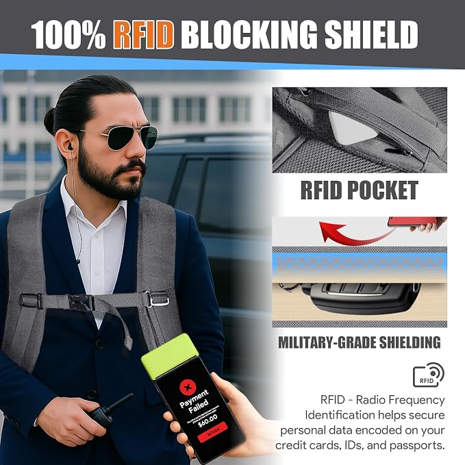 55L Travel Backpack, Carry On Backpack, Expandable 50L - 60L Anti-Theft TSA - Image 3