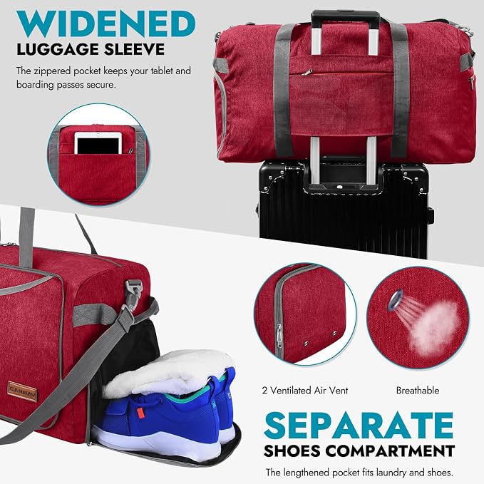 Canway 85L Travel Duffel Bag, Foldable Weekender Bag - Image 7