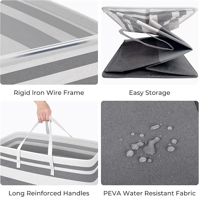 HomeHacks Laundry Basket, 100L Each Waterproof, Freestanding Laundry Hamper - Image 2
