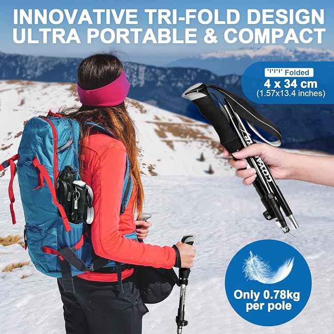 Covacure Hiking Poles Collapsible Trekking Poles - Image 3