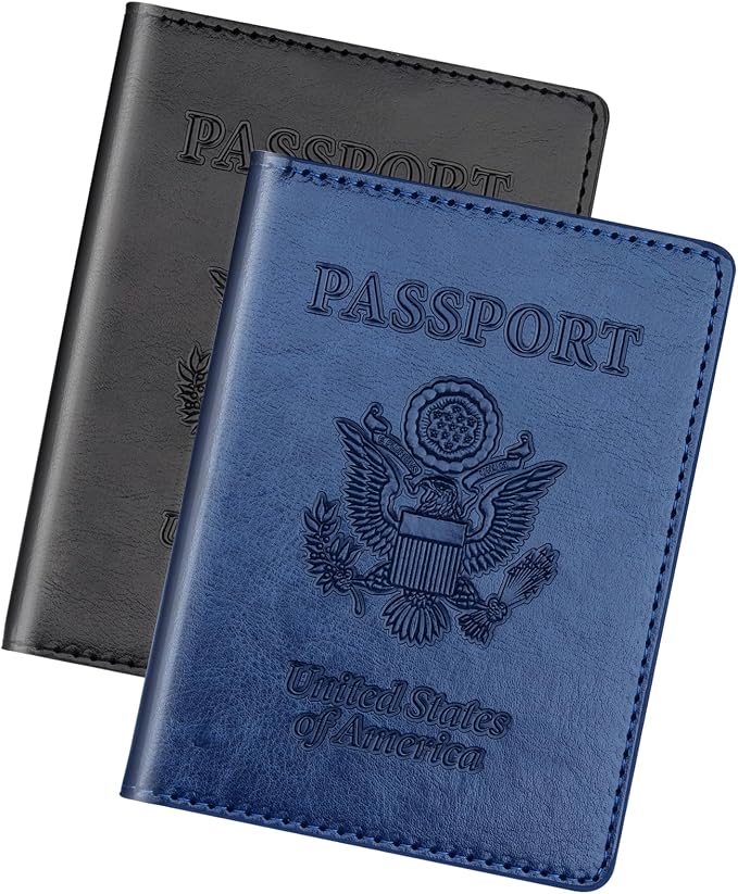 Herain Black & Dark Blue Passport Holder by WelcometoHerain