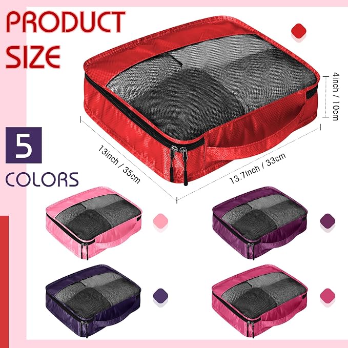 5 Pcs Packing Cubes for Suitcase Large Travel Cubes Carry on Luggage Organizer - Image 2