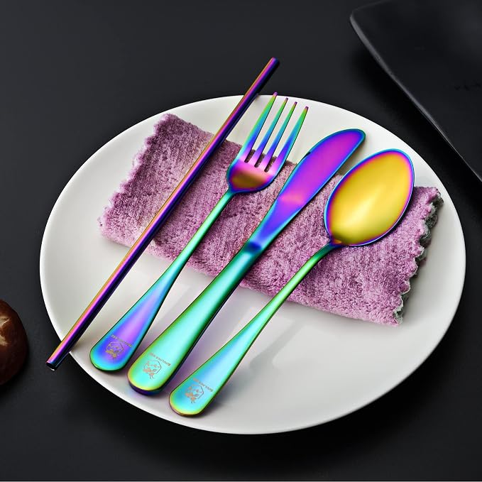 Boulder Bee | Travel Utensils Set | Reusable Camping Cutlery Set | Stainless - Image 4