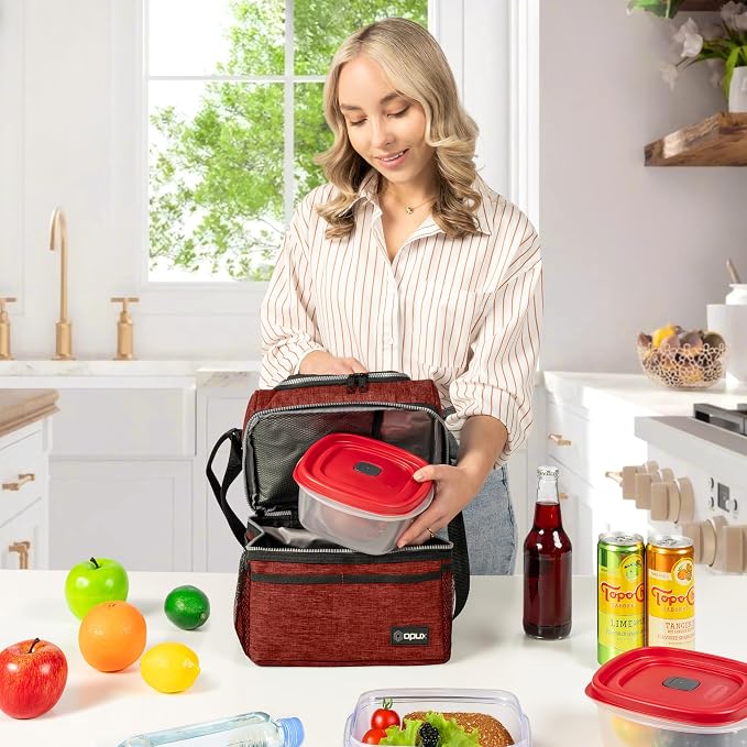 OPUX Lunch Box For Men Women, Insulated Large Lunch Bag Adult Work, Double - Image 4