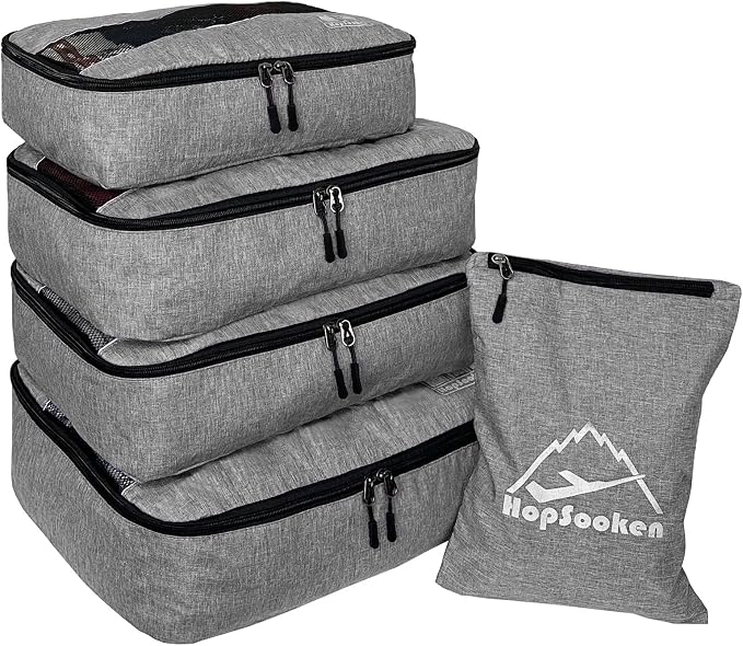 5 Set Packing Cubes for Travel Large Suitcase Luggage Organizer Bags Travel by HOPSOOKEN