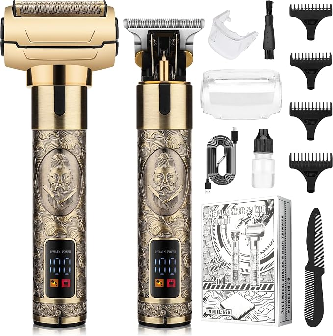 Professional Hair Clippers for Man, Electric Shavers Razor T-Blade Hair Trimmer by Dumite