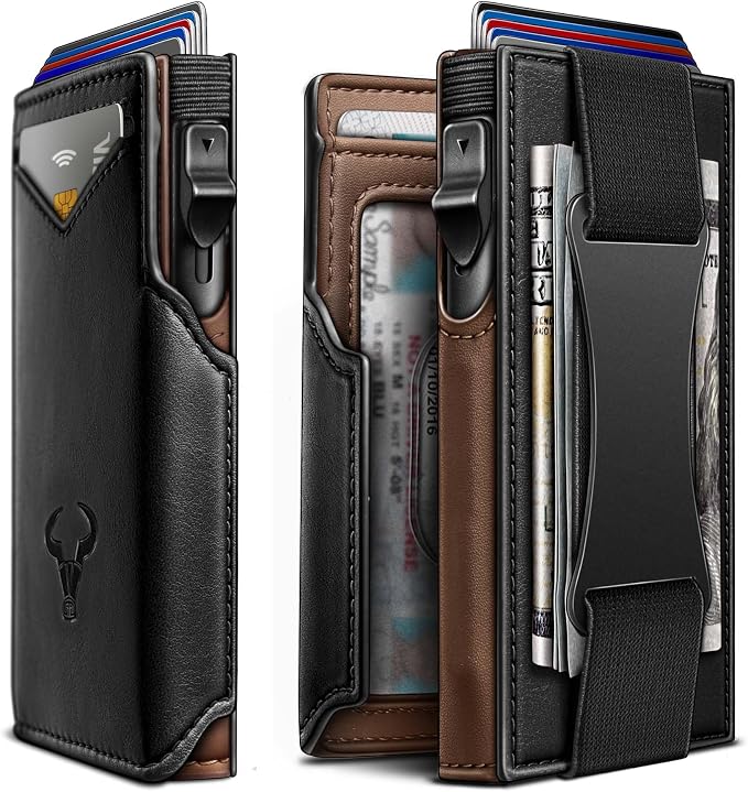 BULLIANT Men Wallet Gift Boxed, Slim Front Pocket Wallet Money Clip Card Holder by BULLIANT