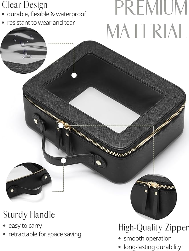 Popvibe Clear Makeup Bag Travel Cosmetic Case Transparent Toiletry Bag - Image 5